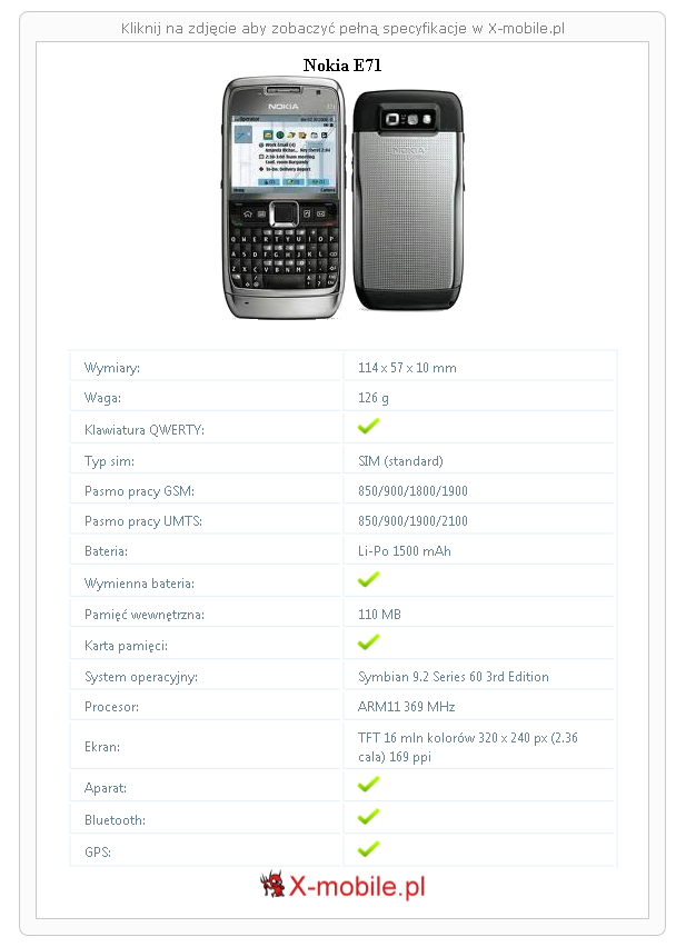 Nokia E71 Allegro, OLX